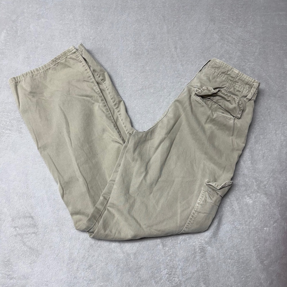 Zara Tan Khaki Cargo Pants Straight Leg Utility Trousers Womens‎ Size 0